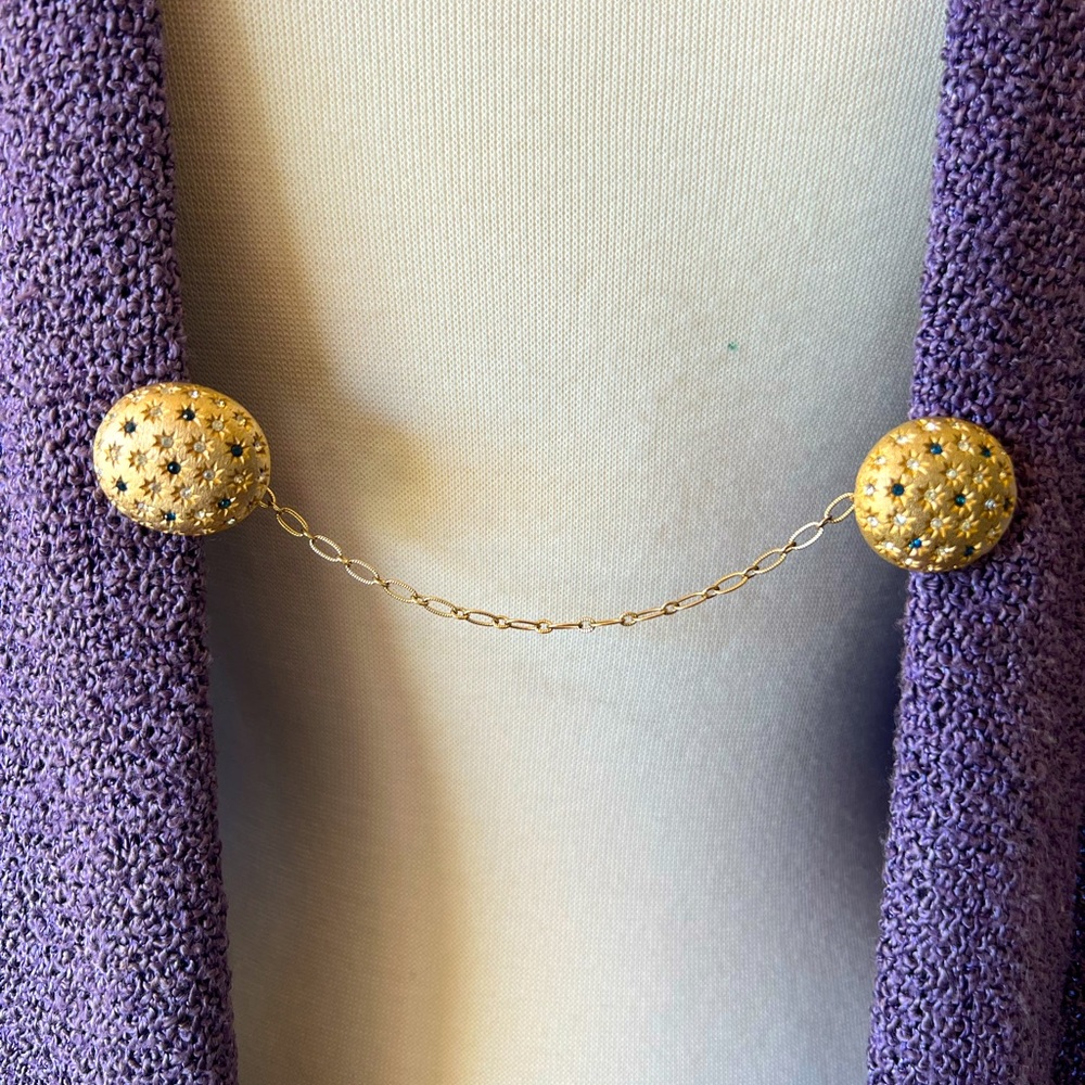VINTAGE Sweater Clips with Star set Rhinestones